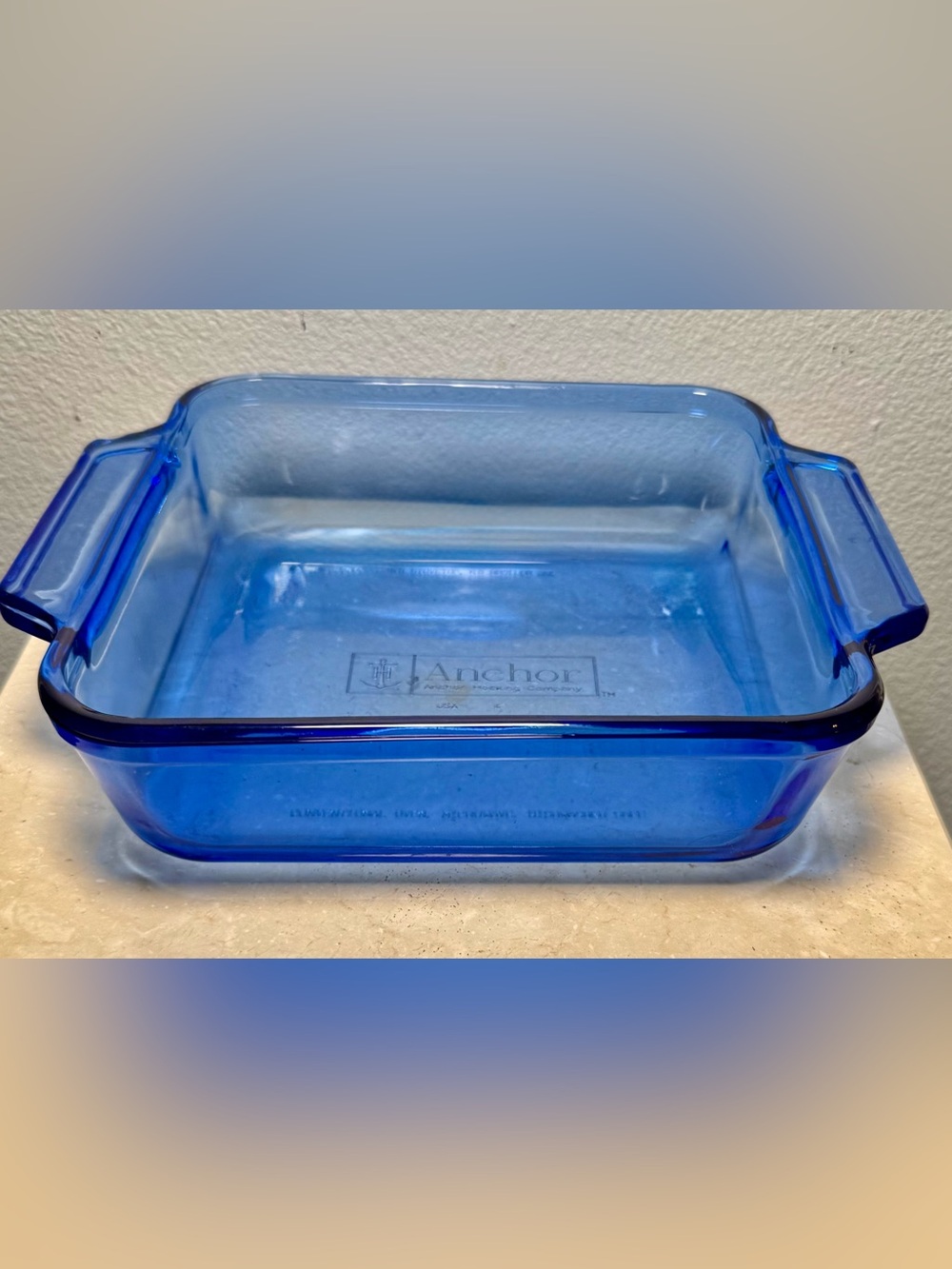 ANCHOR HOCKING COBALT BLUE 8 x 8 BAKING DISH 2 QT